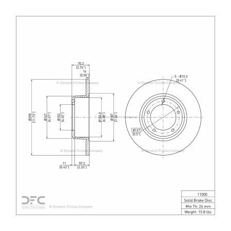 Dynamic Friction Co Disc Brake Rotor - 600-11000 600-11000
